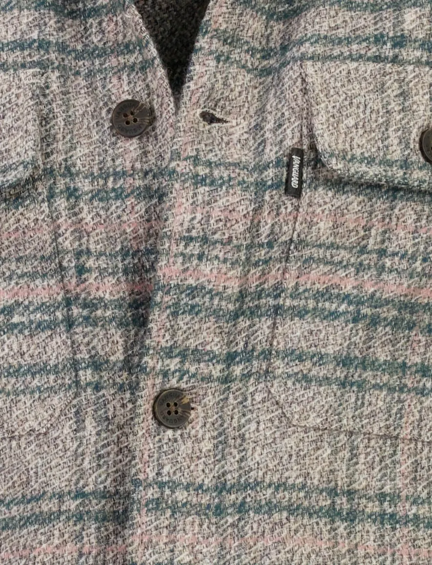 Vanguard overshirt groen gestreept met borstzak