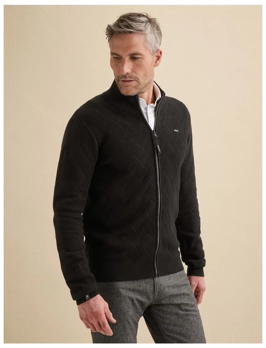 Vanguard vest donkerblauw met structuur