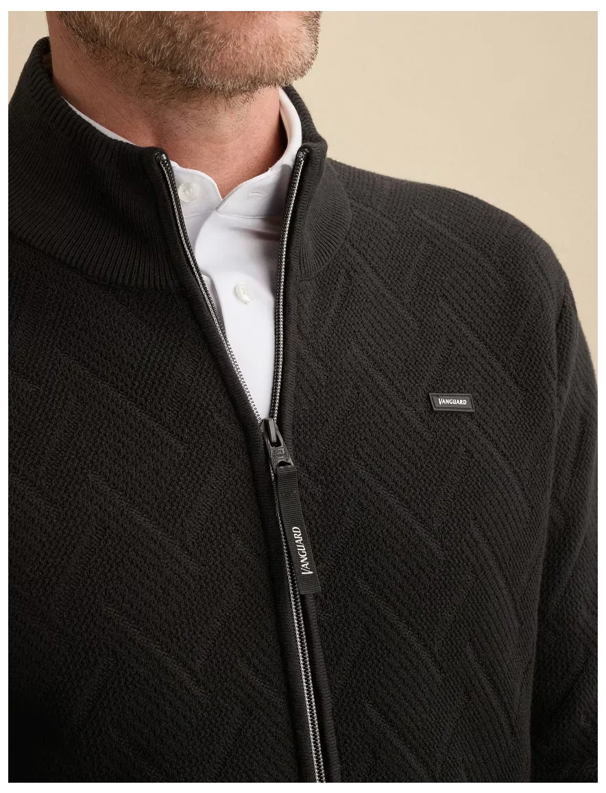 Vanguard vest donkerblauw met structuur