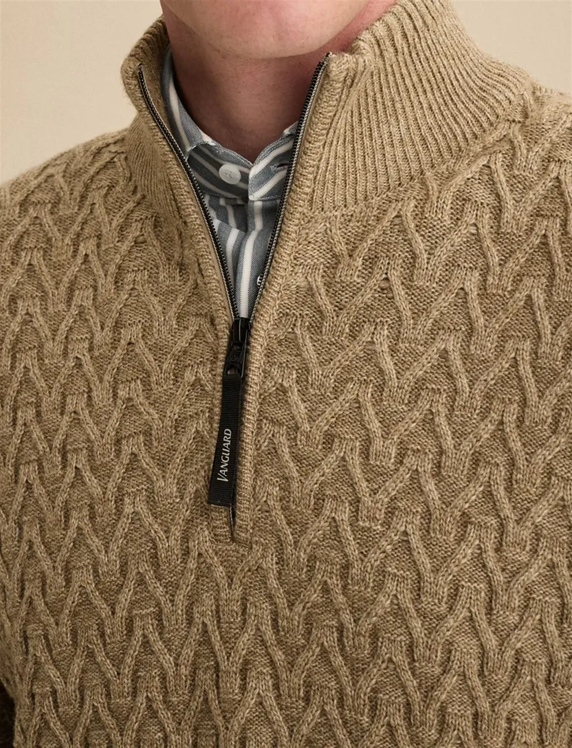 Trui Vanguard camel gebreid