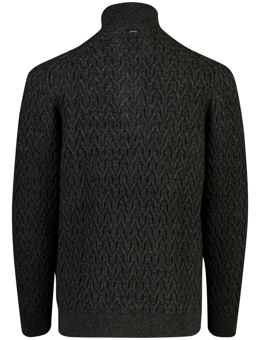 Vanguard trui antraciet gemeleerd half zip gebreid
