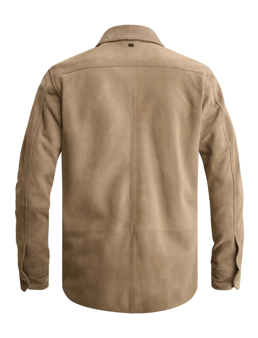 Vanguard overshirt camel suede met borstzak