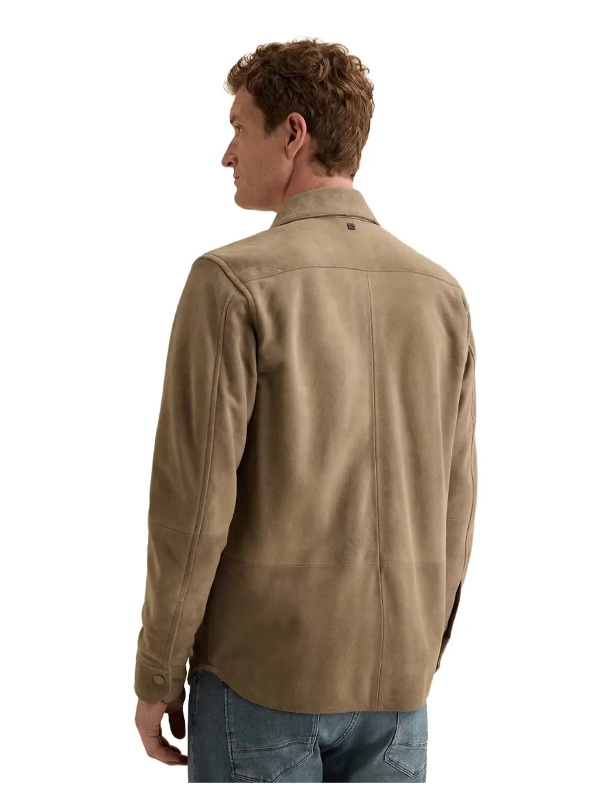 Vanguard overshirt camel suede met borstzak