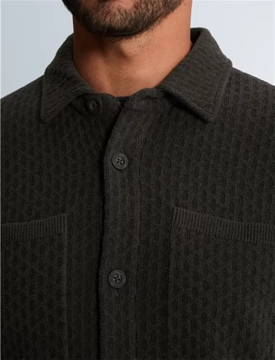 Cast Iron overshirt groen met borstzak
