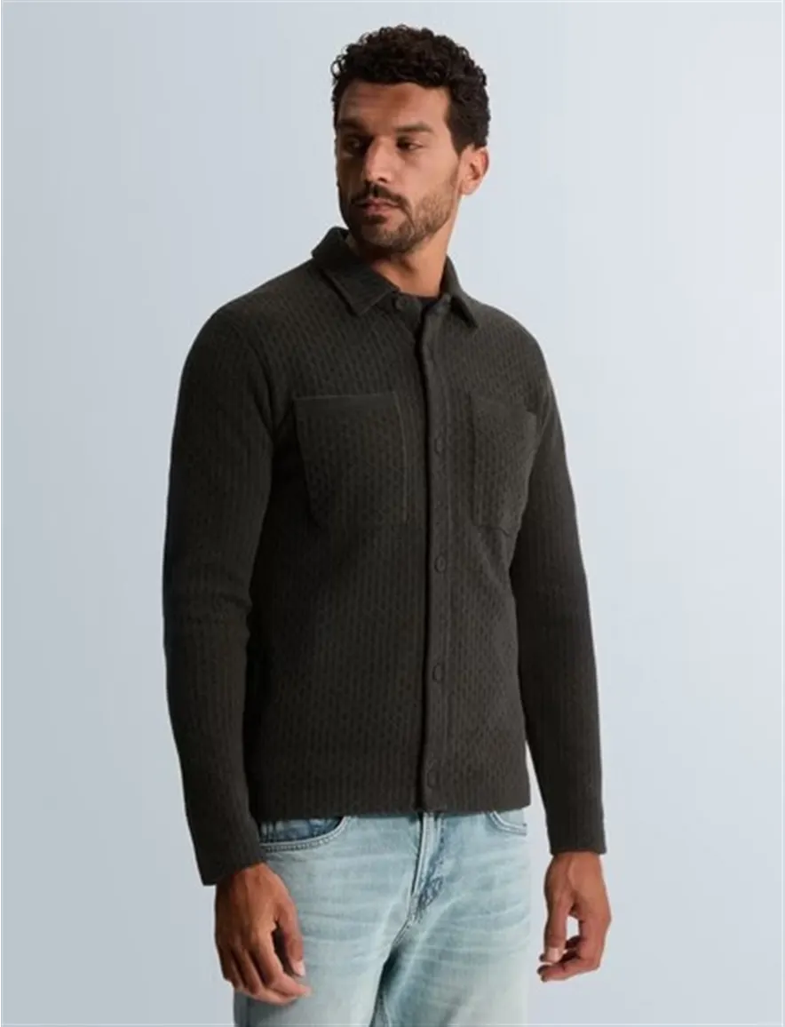 Cast Iron overshirt groen met borstzak