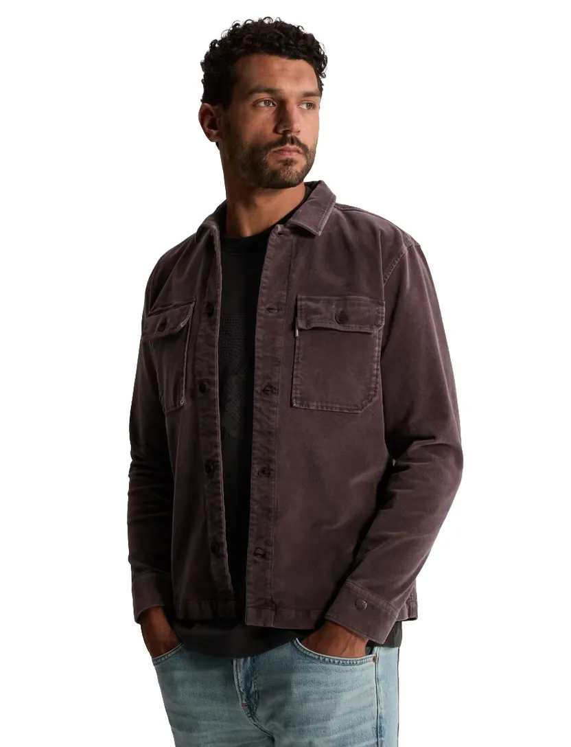 Overshirt Cast Iron aubergine velours