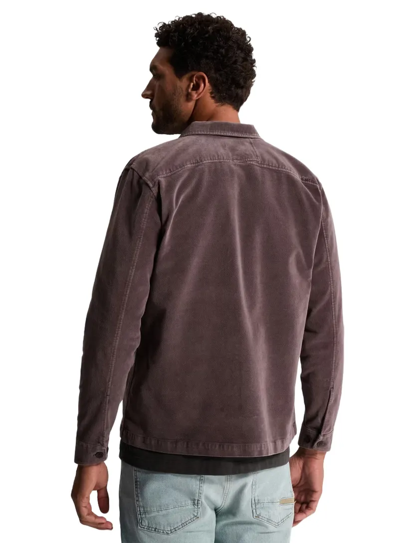 Overshirt Cast Iron aubergine velours
