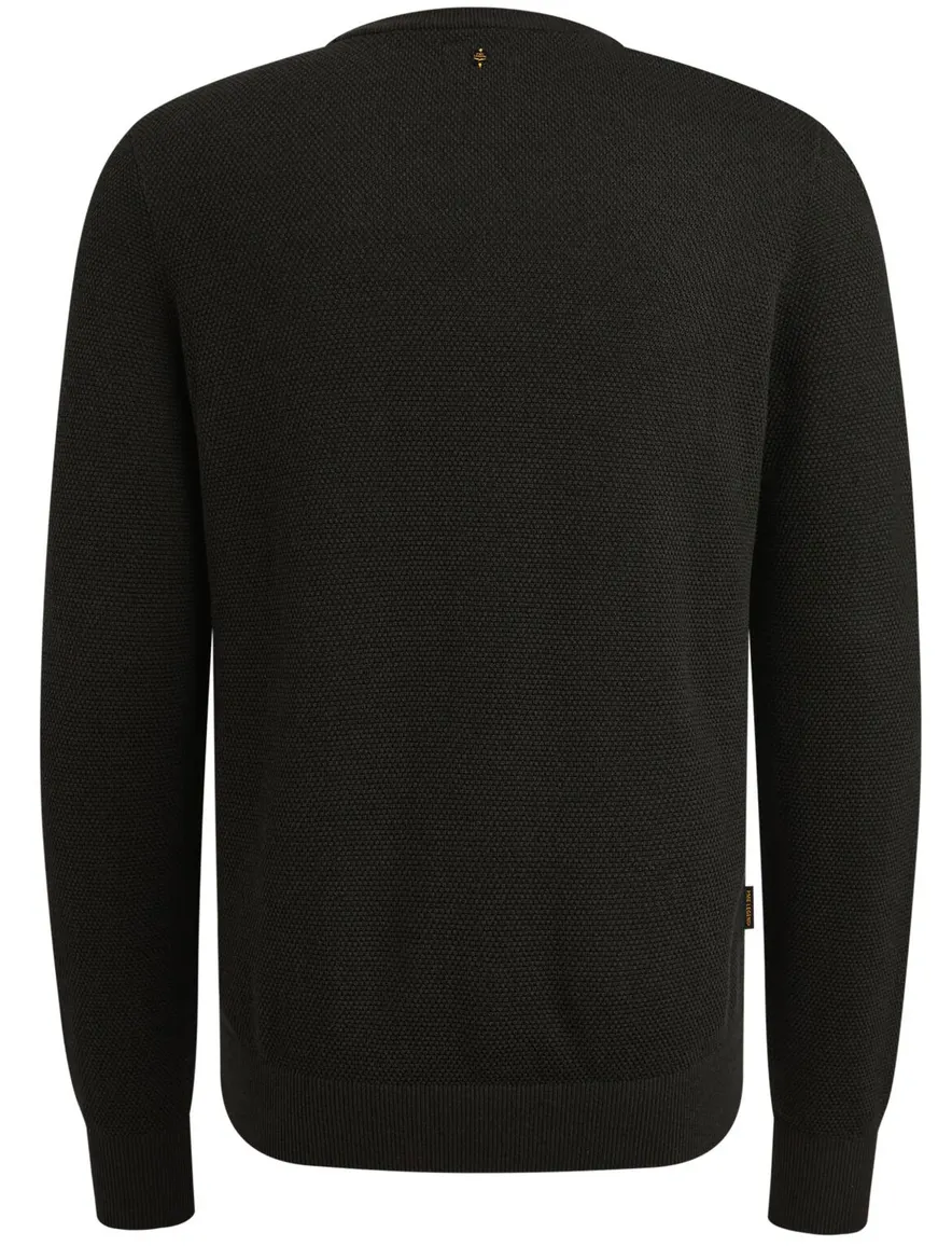 PME Legend trui ronde hals zwart gebreid