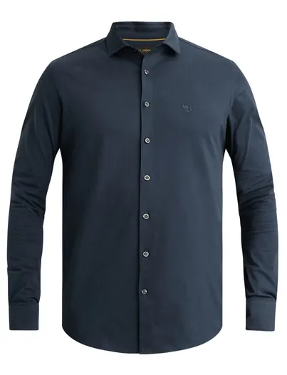 PME Legend PME Legend overhemd donkerblauw jersey