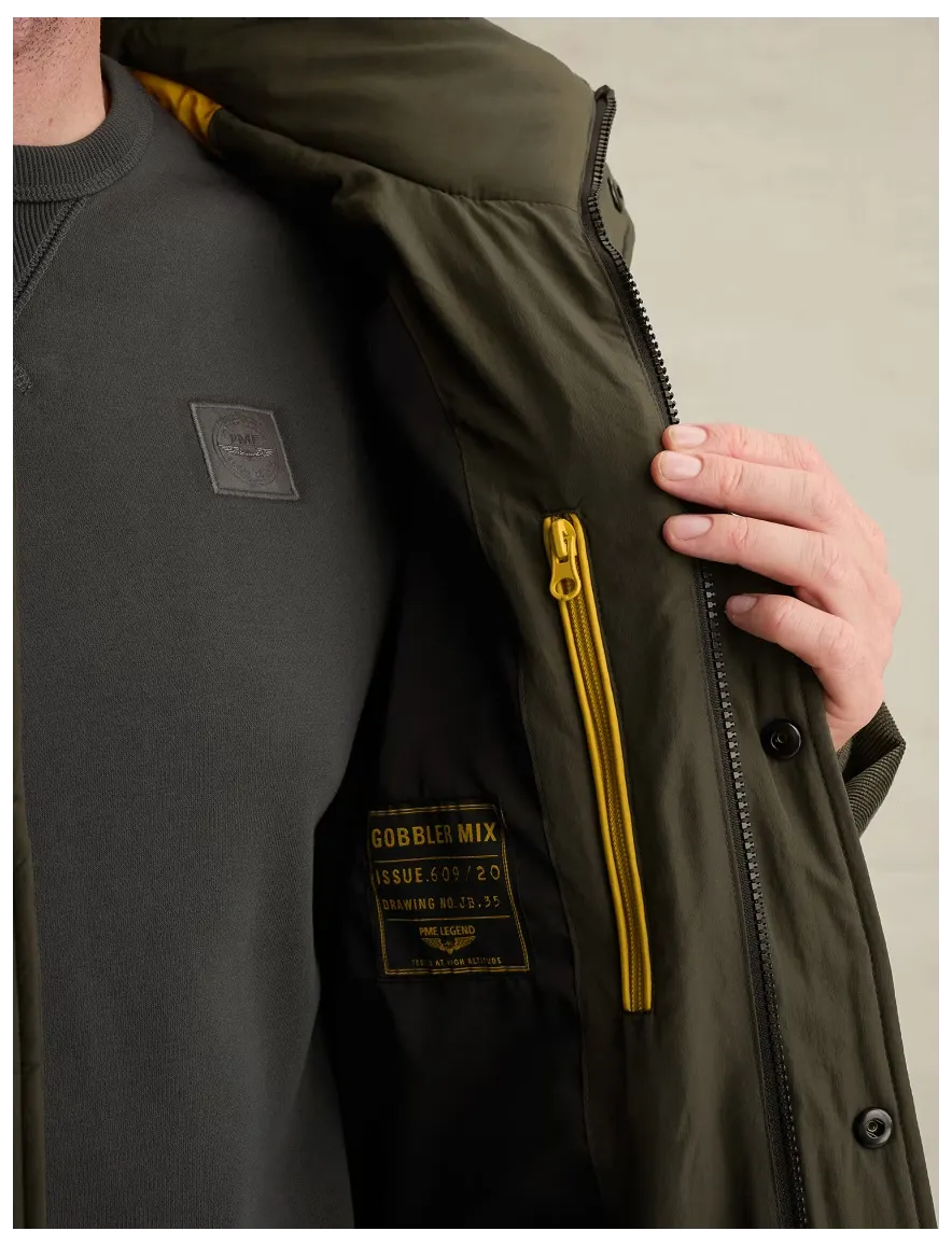 PME Legend gewatteerde jas donkergroen rib structuur