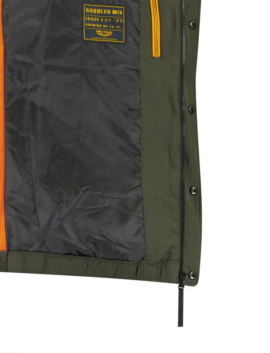 PME Legend gewatteerde jas donkergroen rib structuur