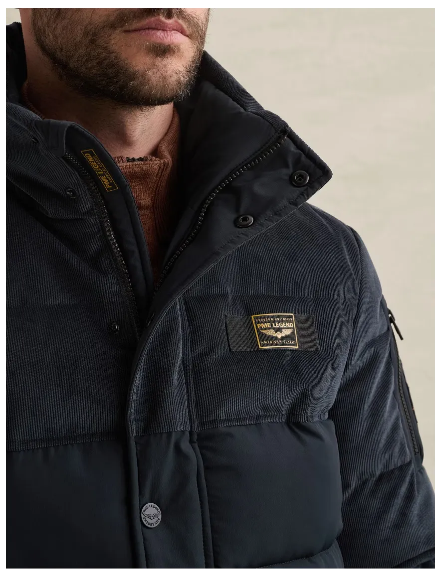 PME Legend gewatteerde jas donkerblauw effen