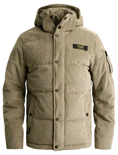 PME Legend PME Legend gewatteerde jas beige waterafstotend rib