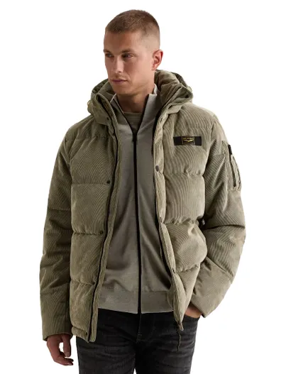 PME Legend PME Legend gewatteerde jas beige waterafstotend rib