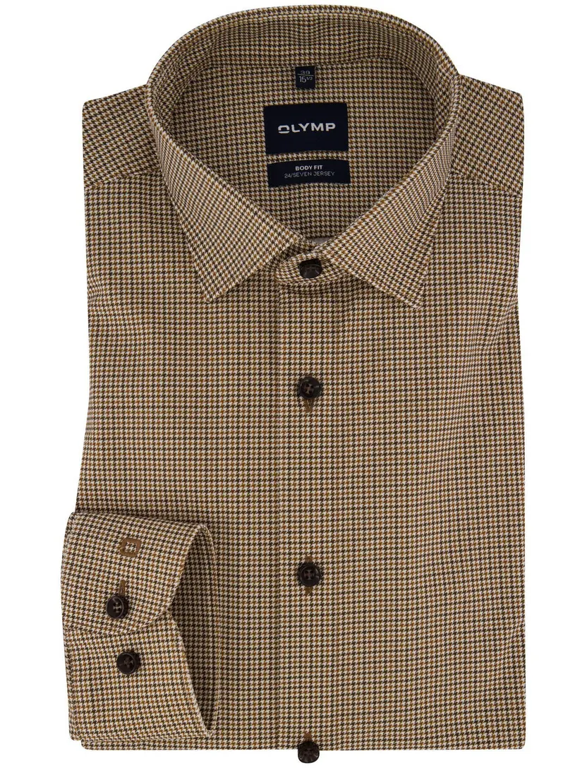 Overhemd Olymp camel geprint