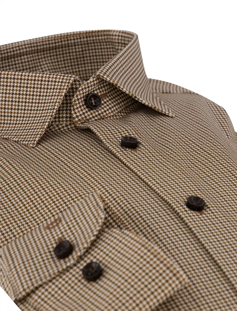 Overhemd Olymp camel geprint