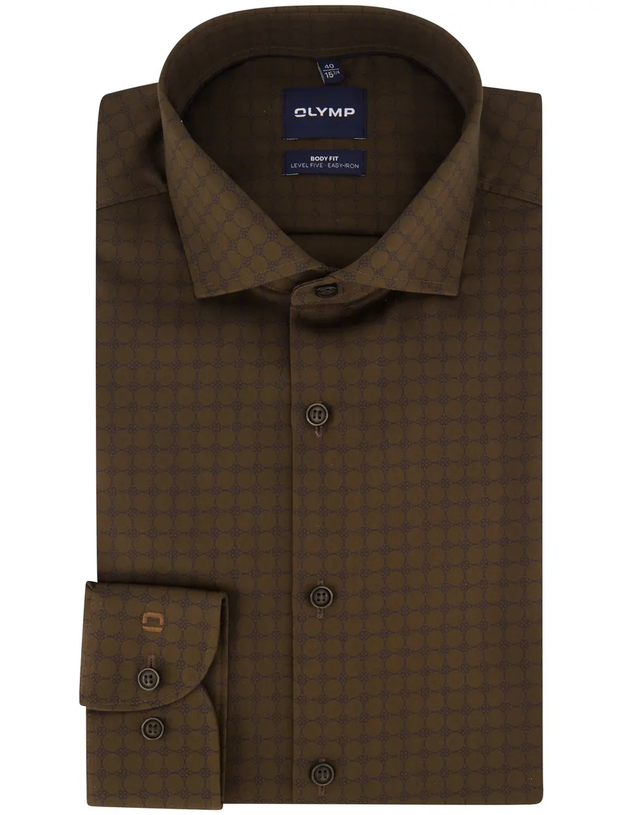 Overhemd Olymp bruin Shirt dress ml 7