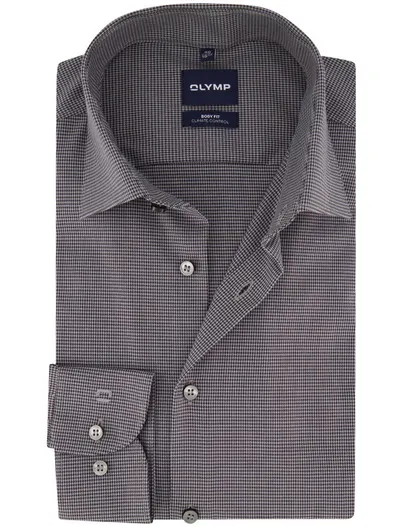 Olymp Overhemd Olymp grijs stretch