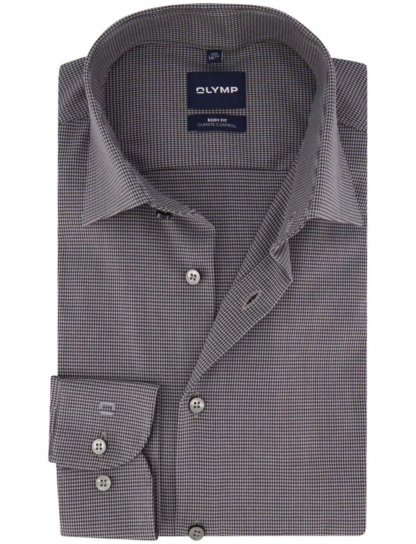 Overhemd Olymp grijs stretch