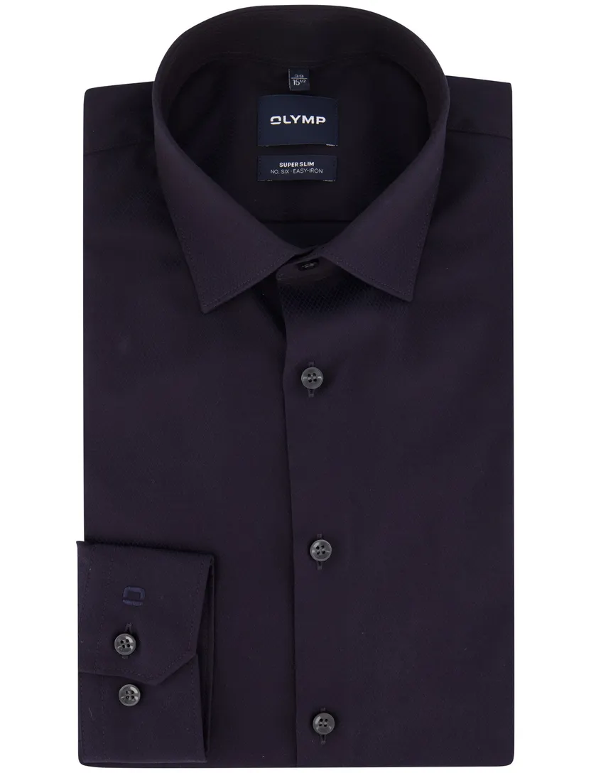 Overhemd Olymp donkerblauw stretch semi-wide spread