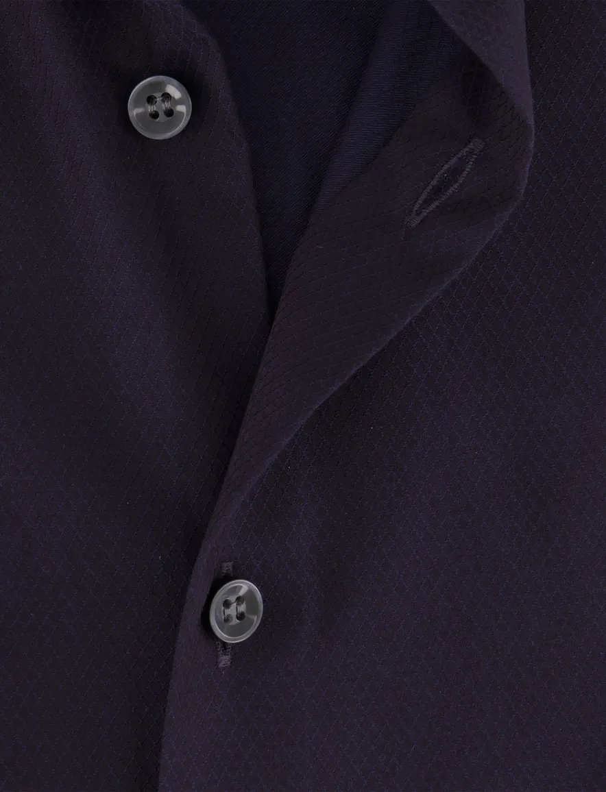 Olymp overhemd semi-wide spread donkerblauw stretch