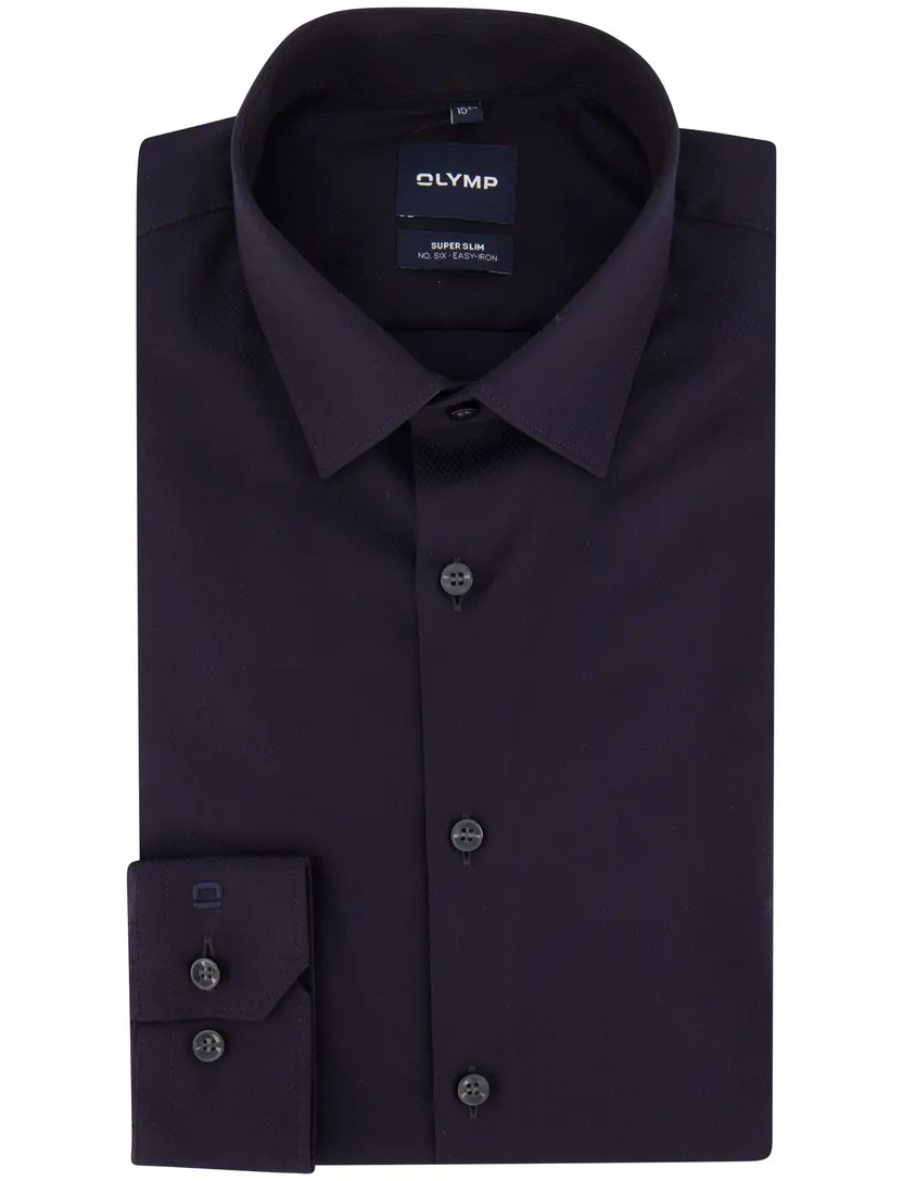 Overhemd Olymp donkerblauw Easy Iron subtiel ruitje