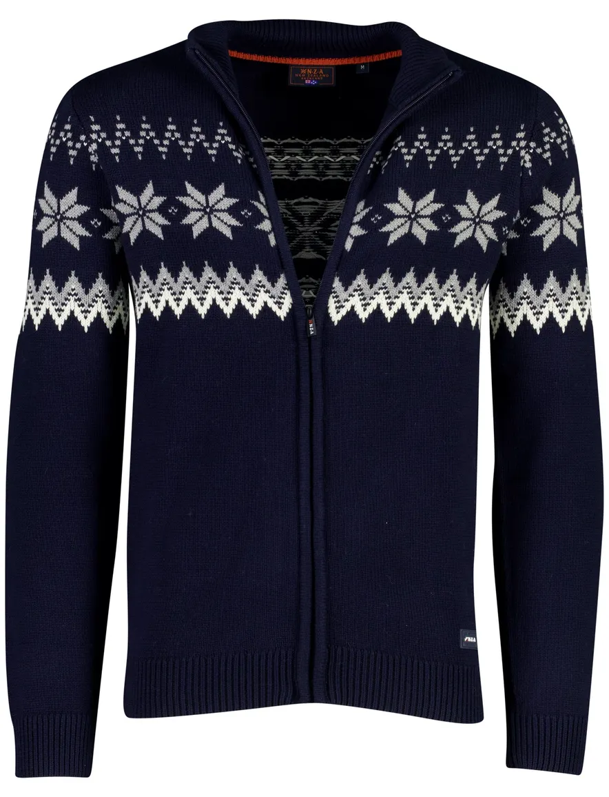 New Zealand vest donkerblauw geprint