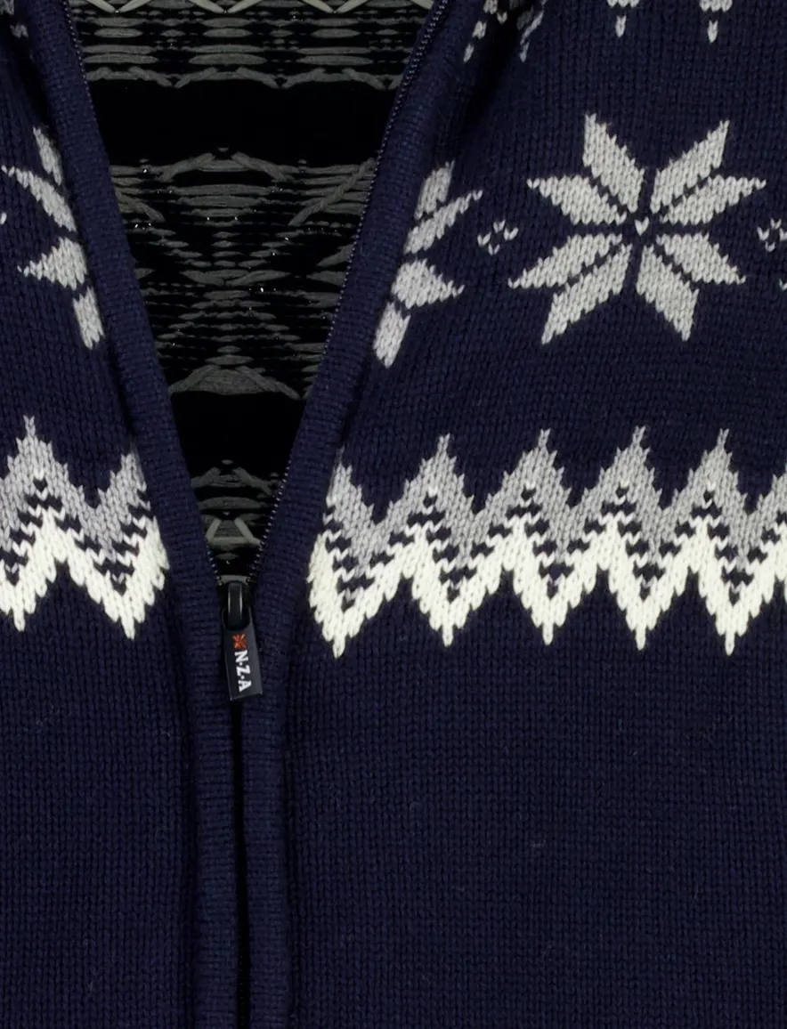 New Zealand vest donkerblauw geprint