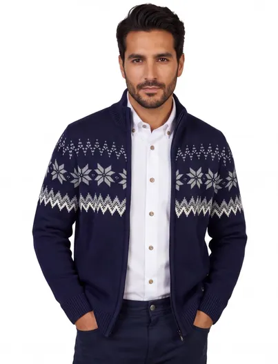 New Zealand New Zealand vest donkerblauw geprint