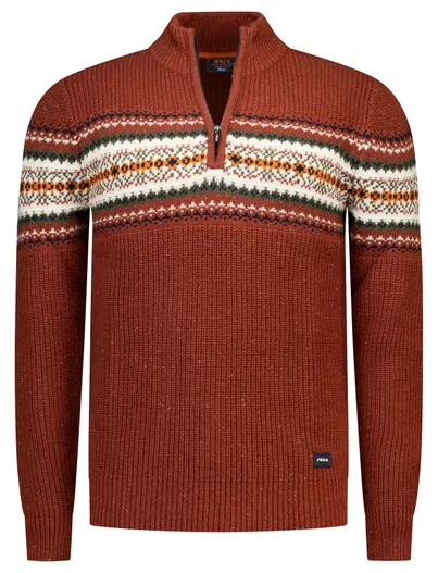New Zealand Trui New Zealand rood 26KN405-BURNT RED MELANGE