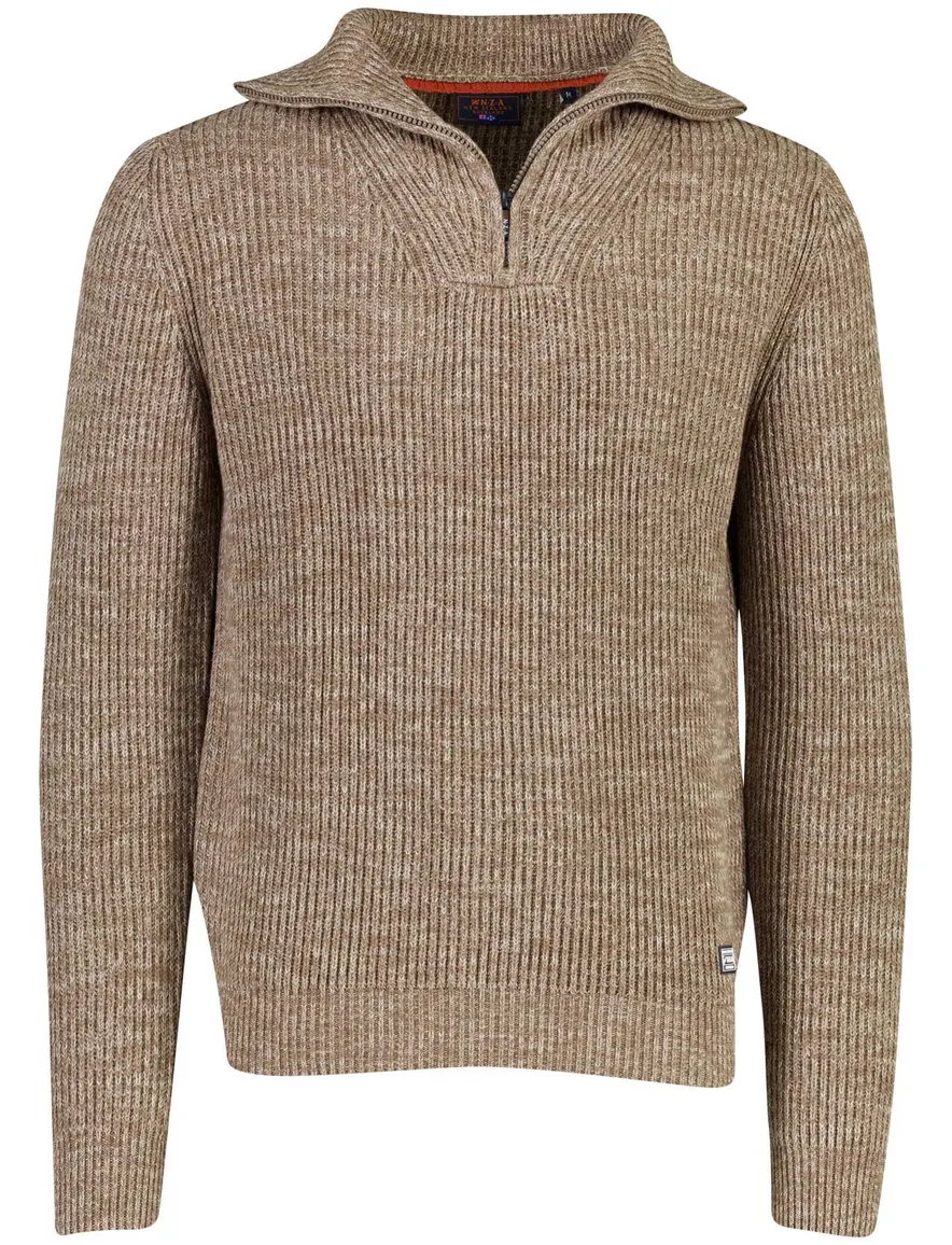 Trui New Zealand bruin 26KN424-GREY BROWN MELANG