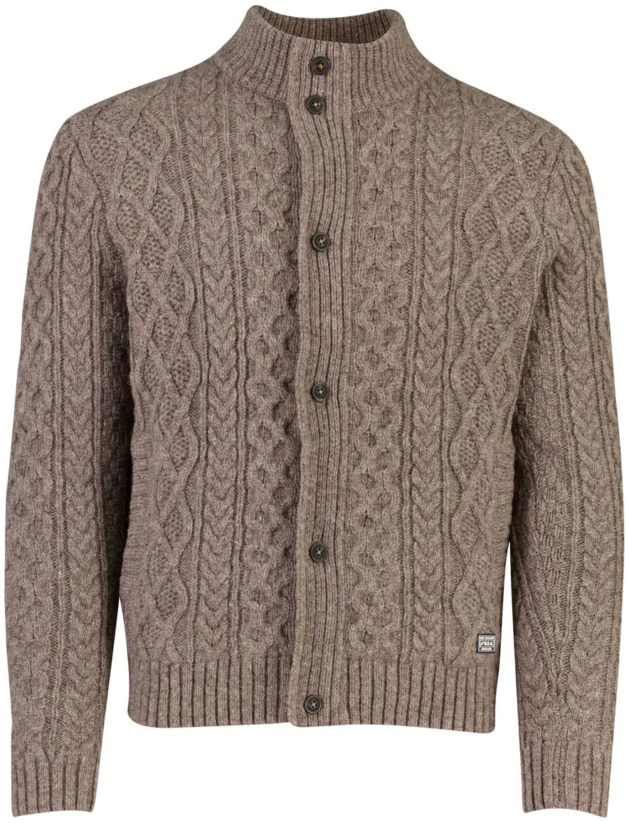 New Zealand vest bruin gemeleerd gebreid