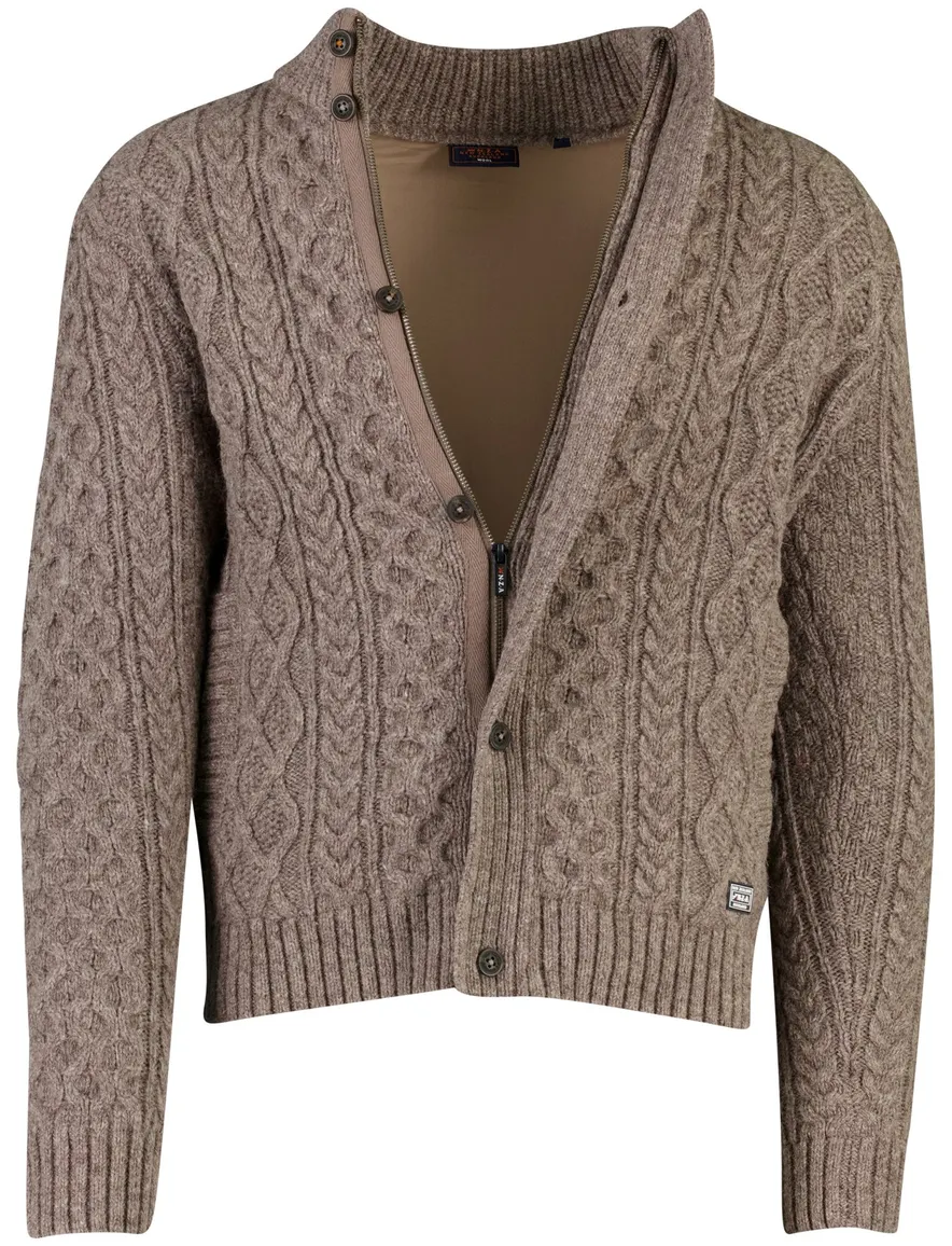 Vest New Zealand bruin 26KN497-GREY BROWN MELANG