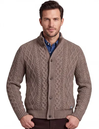 New Zealand Vest New Zealand bruin gebreid
