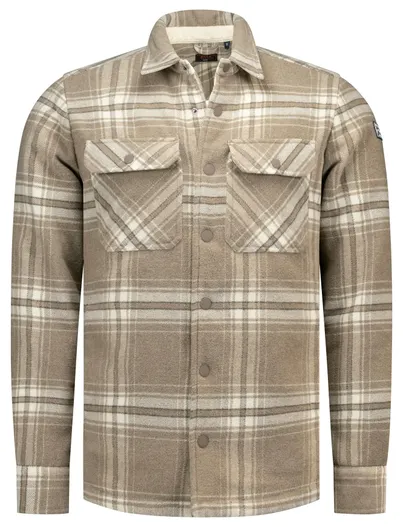 New Zealand Overshirt New Zealand beige 26KN575-GREY BROWN MELANG