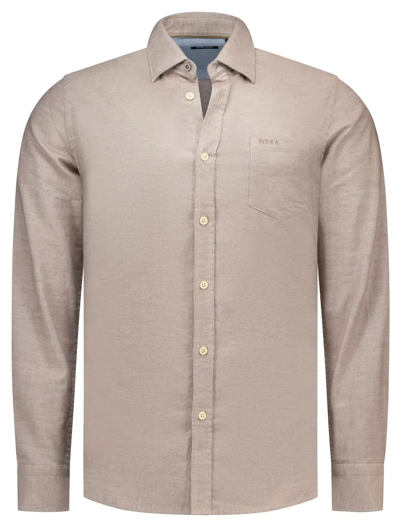 Overhemd New Zealand beige katoen