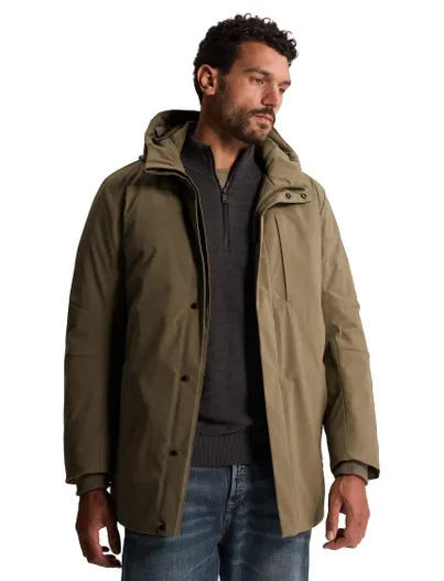 Cast Iron Parka jas Cast Iron groen met borstzak