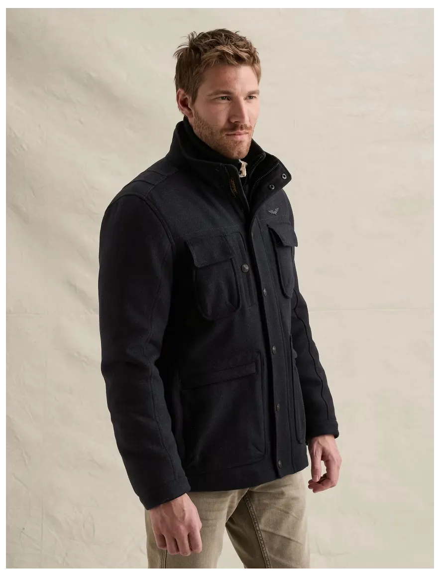 PME Legend manteljas donkerblauw effen