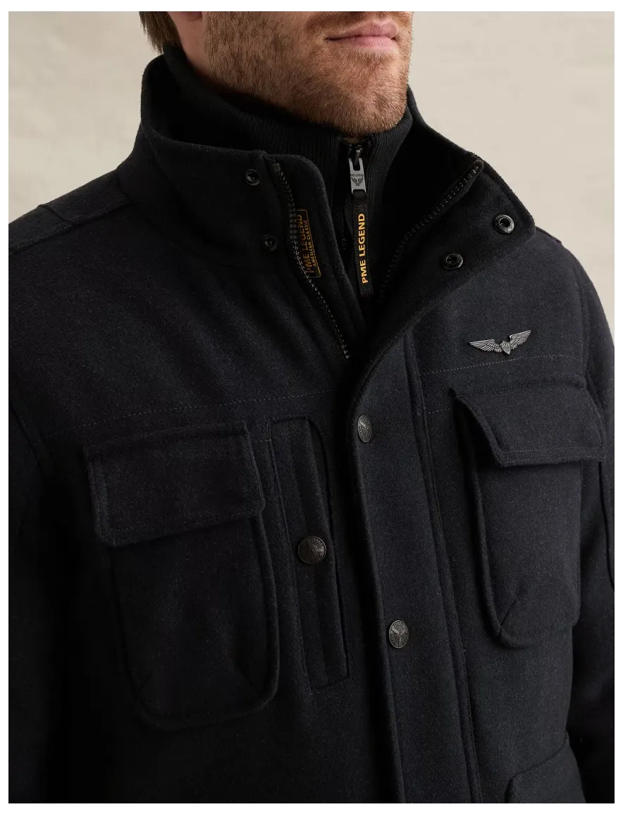 PME Legend manteljas donkerblauw effen