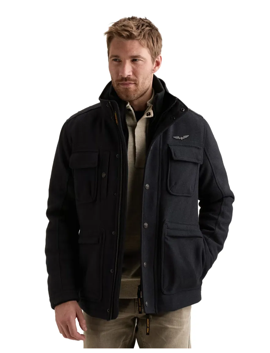 PME Legend manteljas donkerblauw effen