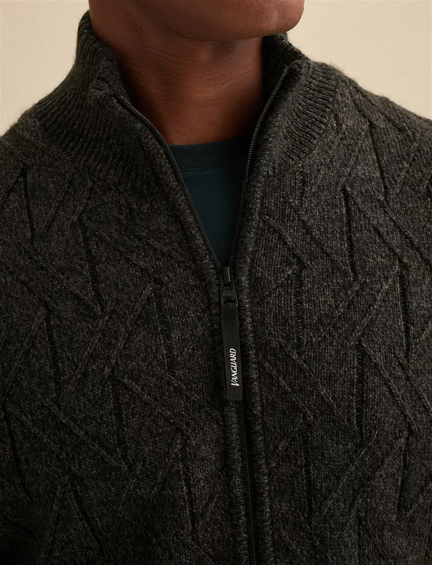 PME Legend vest antraciet gemêleerd gebreid warm