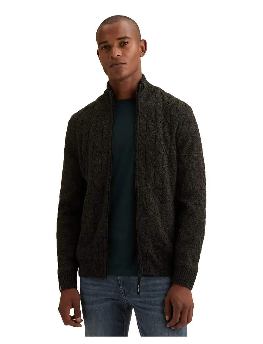 PME Legend vest antraciet gemêleerd gebreid warm