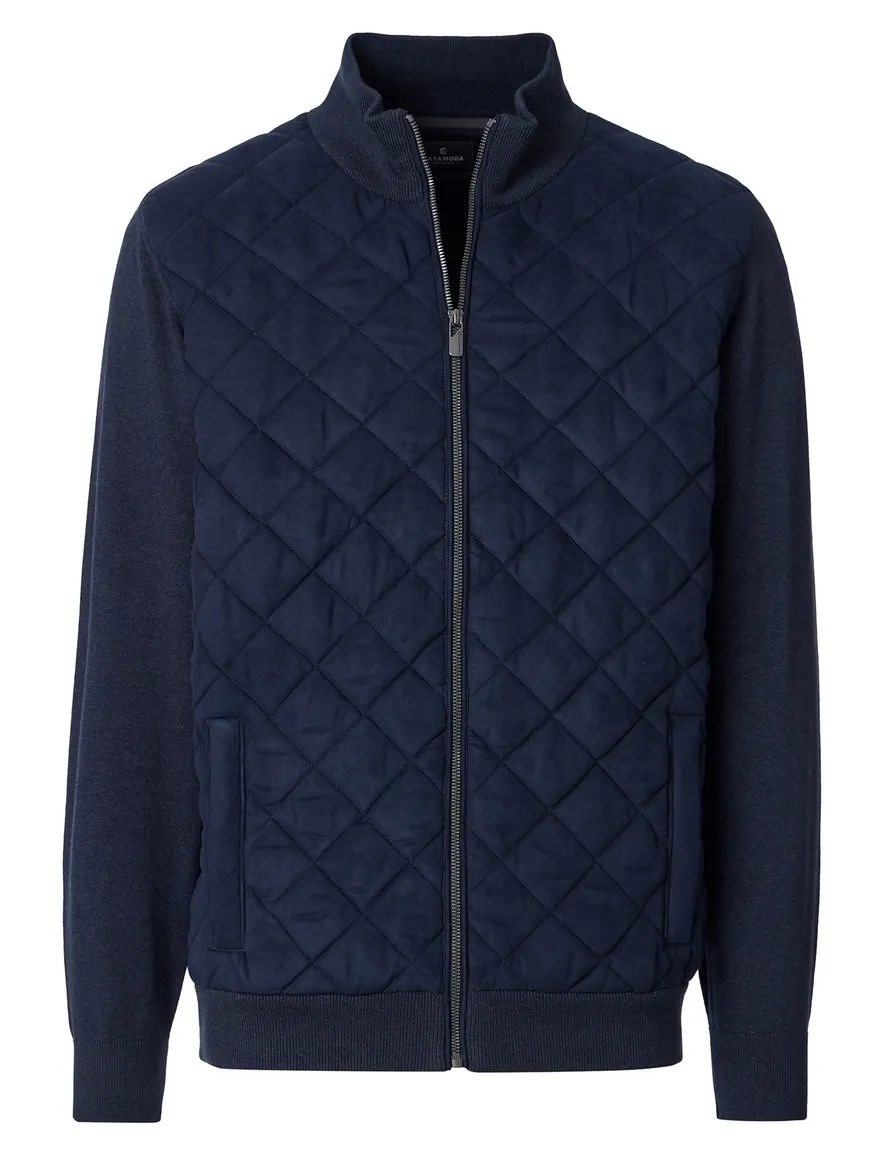 Casa Moda vest donkerblauw gevoerd