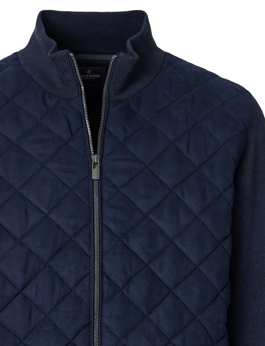 Casa Moda vest donkerblauw gevoerd