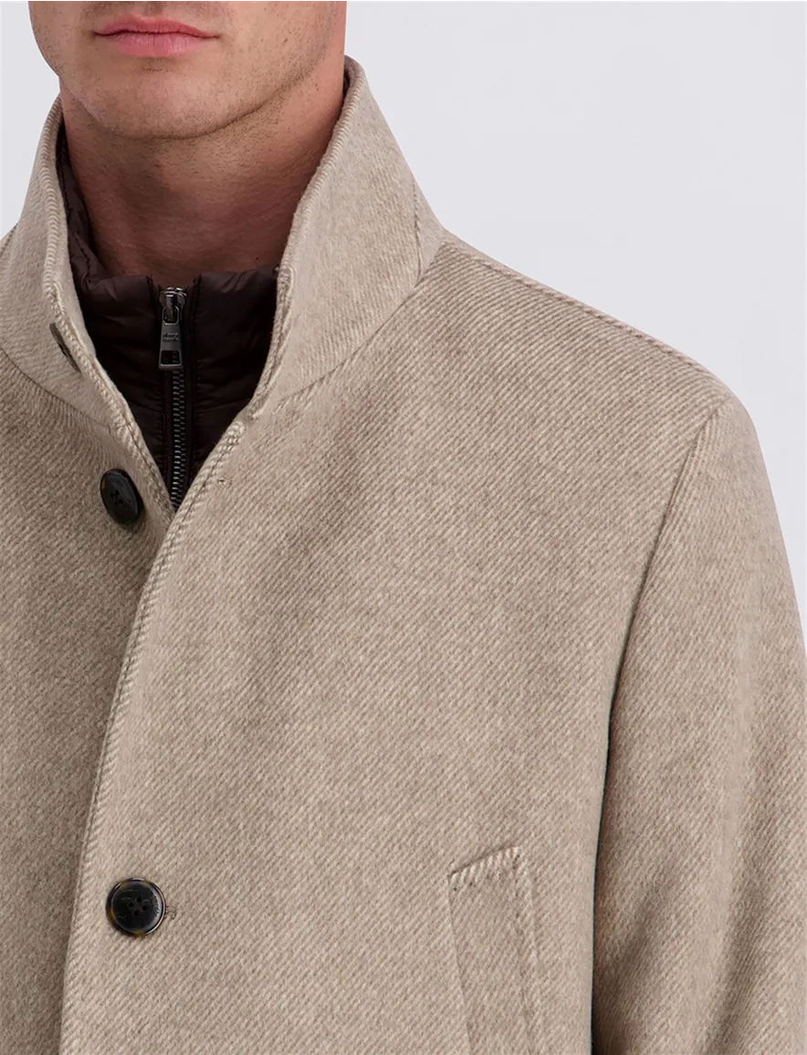 Pierre Cardin overjas beige effen