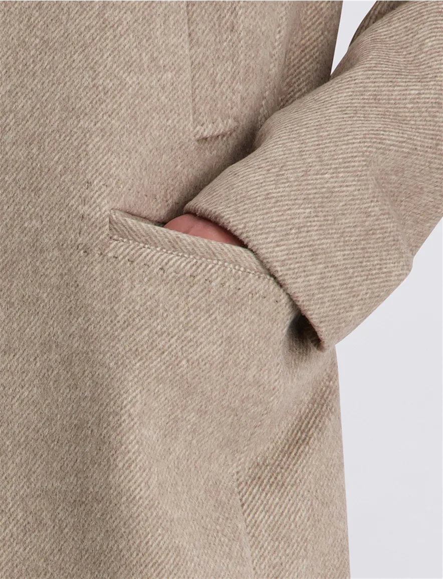 Pierre Cardin overjas beige effen