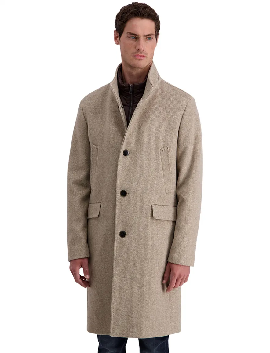 Pierre Cardin overjas beige effen