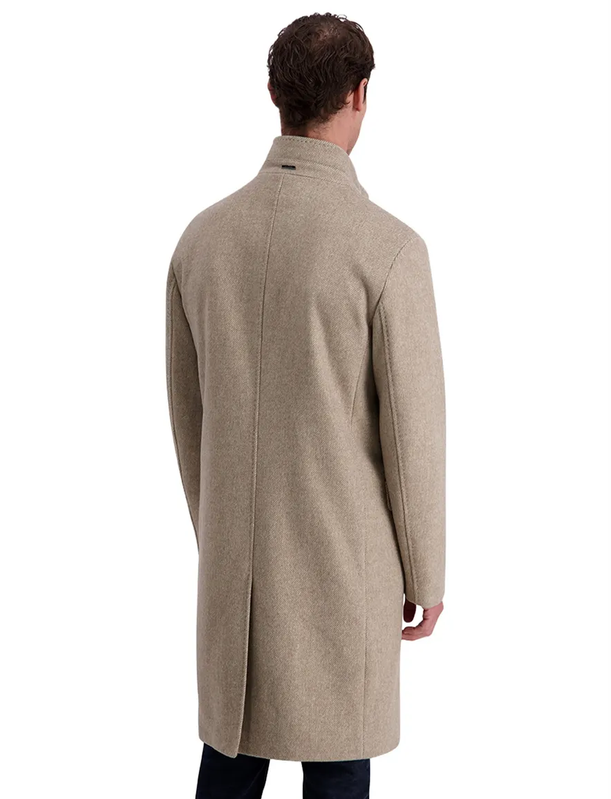 Pierre Cardin overjas beige effen