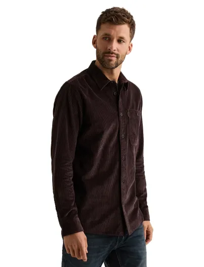 PME Legend PME Legend overhemd aubergine corduroy rib