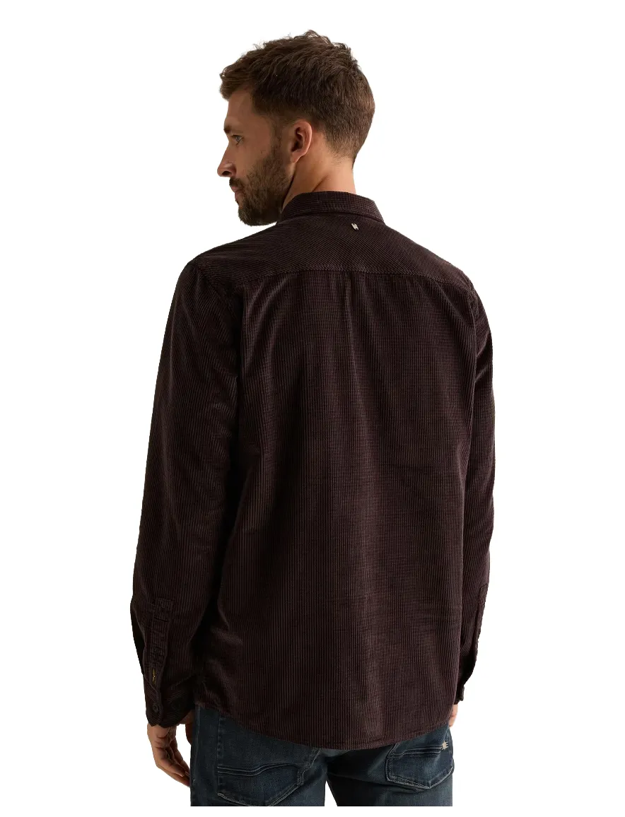 PME Legend overhemd aubergine corduroy rib